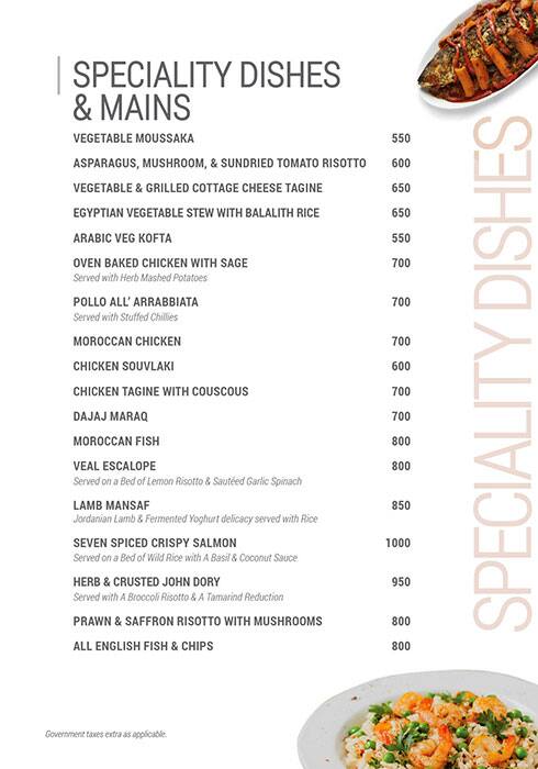 Aqaba menu