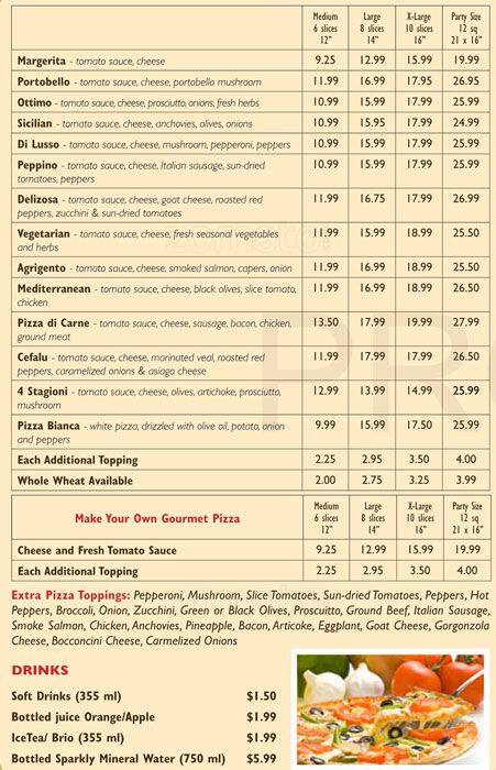Ottimo Ristorante & Pizzeria menu