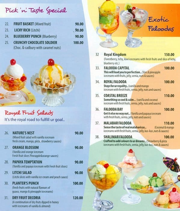 Menu at Merry boy Ice Cream, Kochi, F5 A8