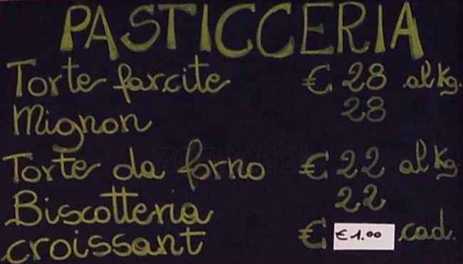 Menu di Officine del Dolce 