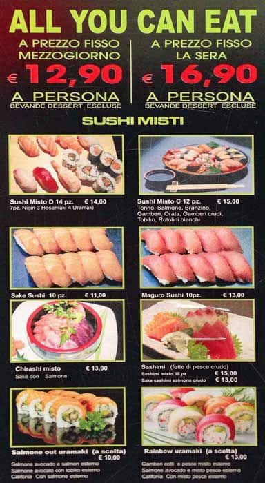 Menu di Kumo Sushi Bar 