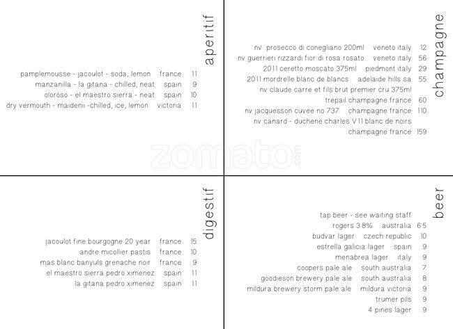 Pranzo menu