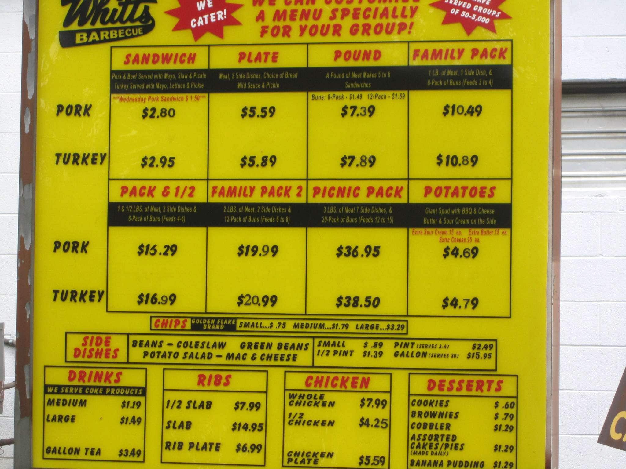 Whitts Smyrna Tn Christmas 2022 Whitt's Barbecue Menu, Menu For Whitt's Barbecue, Murfreesboro, Nashville