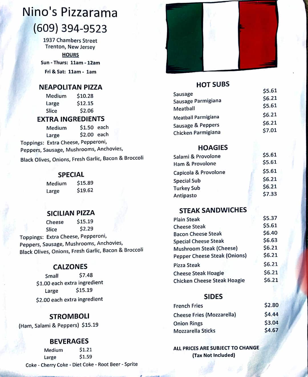 chambers jersey menu