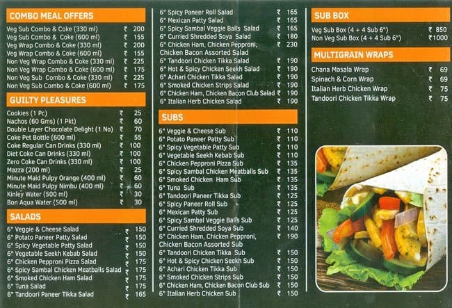 mr submarine menu
