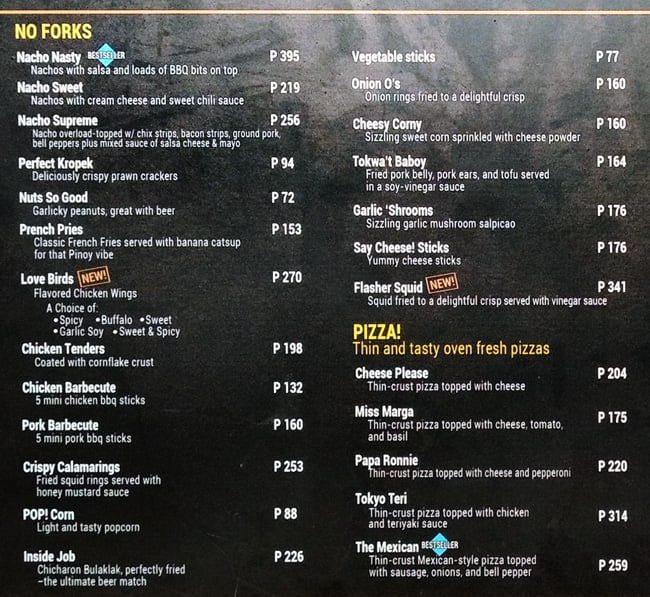 Chill Bar Menu, Menu for Chill Bar, Malate, Manila Zomato Philippines