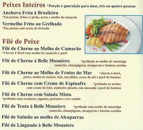 Restaurante Berbigão cardápio