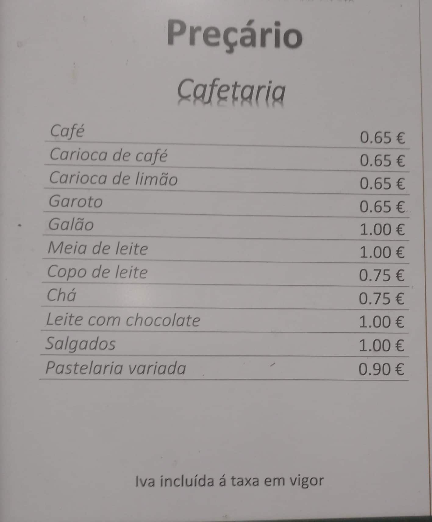 Menu at Leitaria La Salette, Lda. restaurant, Lisbon
