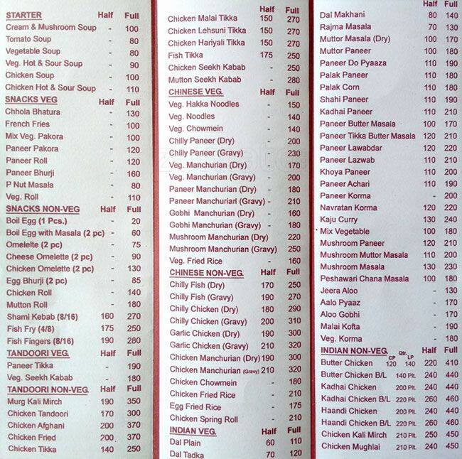 Garam Masala a Jaipur Foto del Menu con Prezzi Zomato