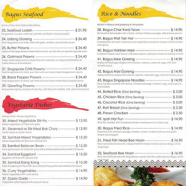 Menu at Noodle Gallery restaurant, Northbridge