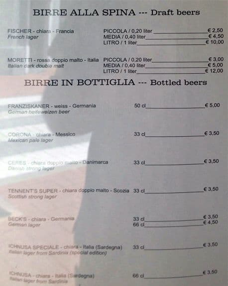 Menu di L'Angolo Bar Ristorante 