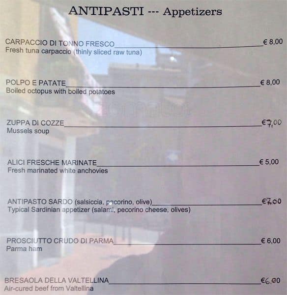 Menu di L'Angolo Bar Ristorante 