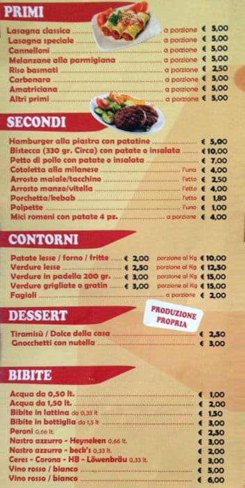 Menu di Pizza Country 