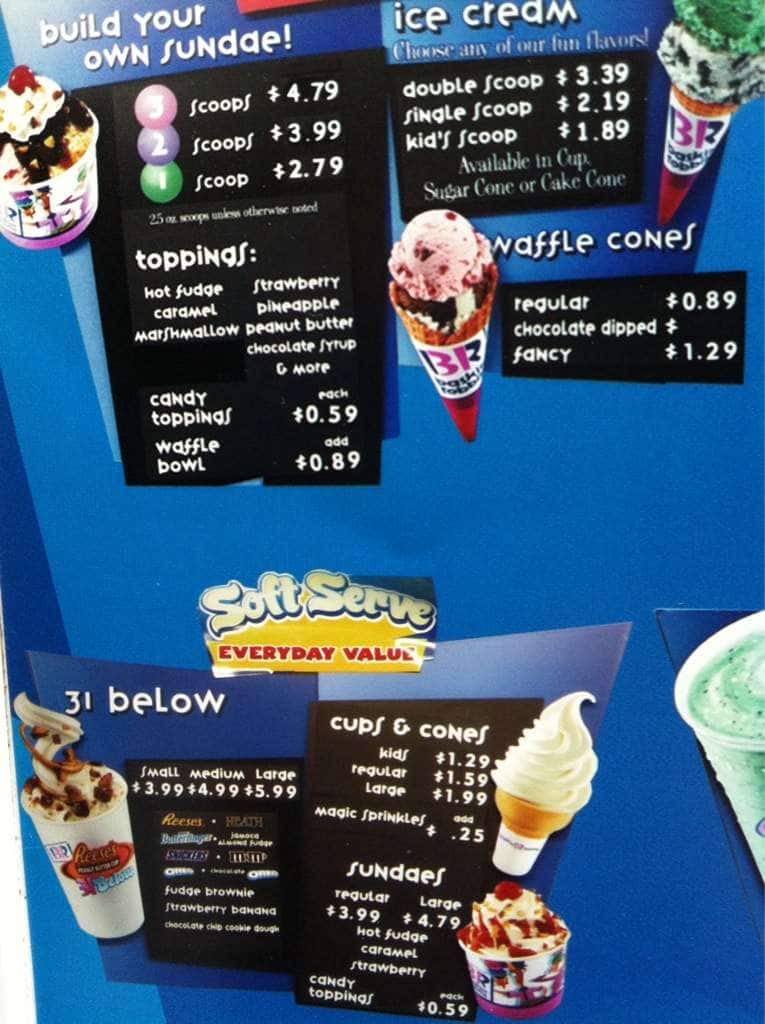 BaskinRobbins Menu, Menu for BaskinRobbins, Houma, Houma Urbanspoon