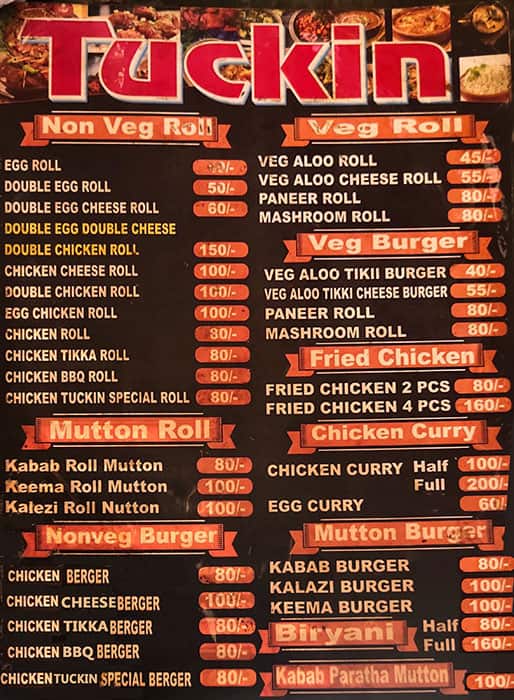 Tuckin menu