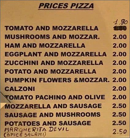 Menu di Forno Firenze 