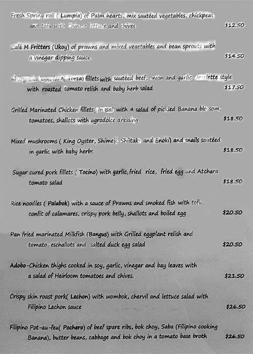 Cafe Manila Menu, Menu for Cafe Manila, Kirribilli, Sydney Urbanspoon/Zomato