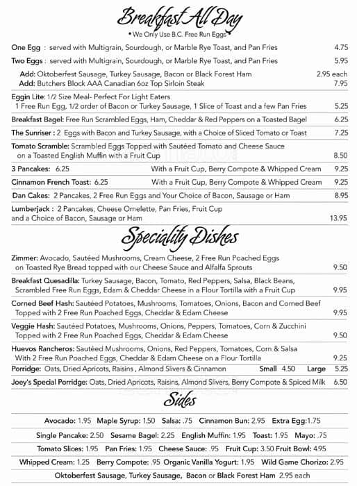 Paul's Place Omelettery Menu Urbanspoon/Zomato