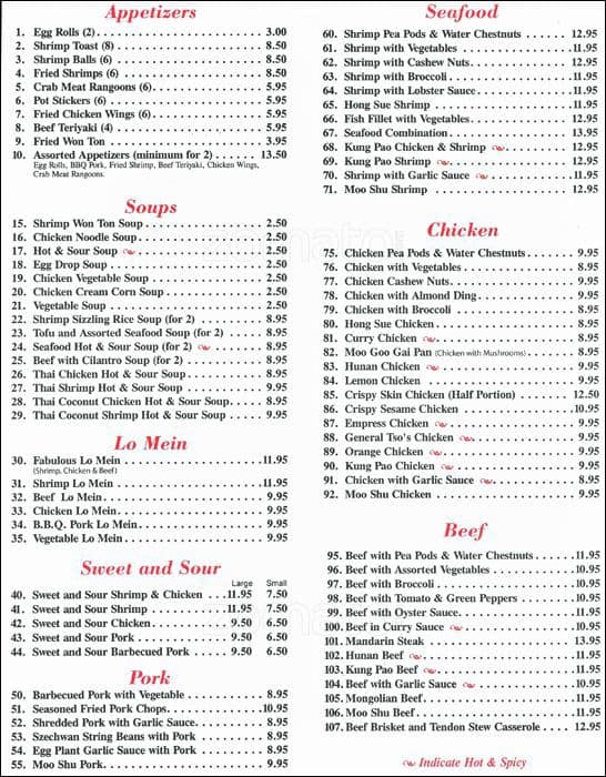 Fabulous Noodles Menu, Menu for Fabulous Noodles, Lisle, Chicago
