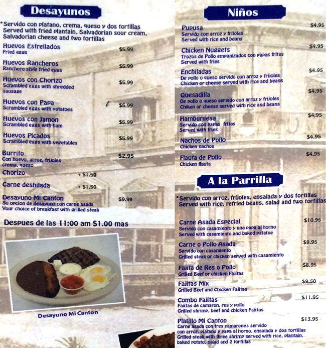 Menu at Mi Canton Latino Restaurant Irving, Irving