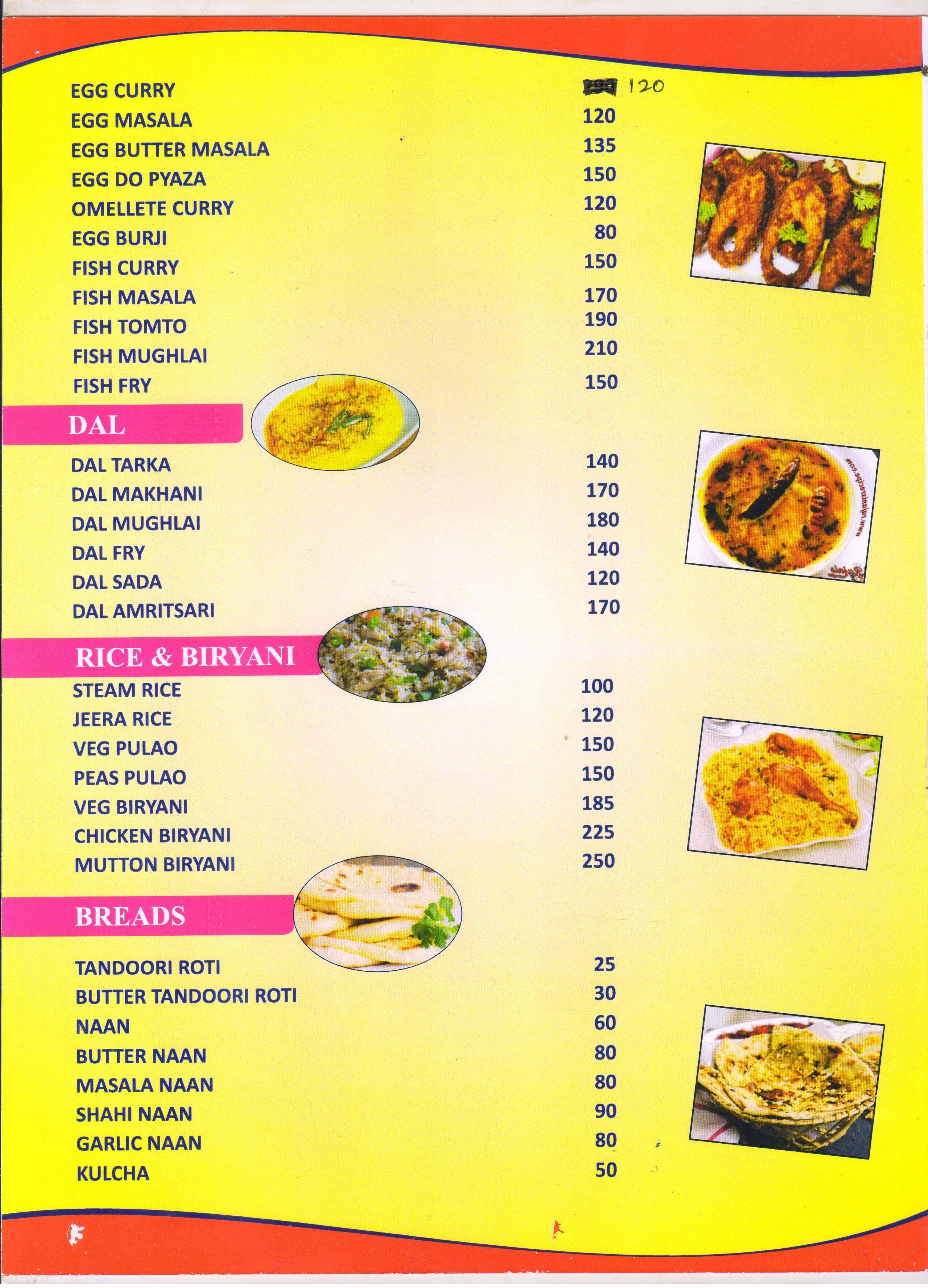 Natraj Bar & Restaurant menu