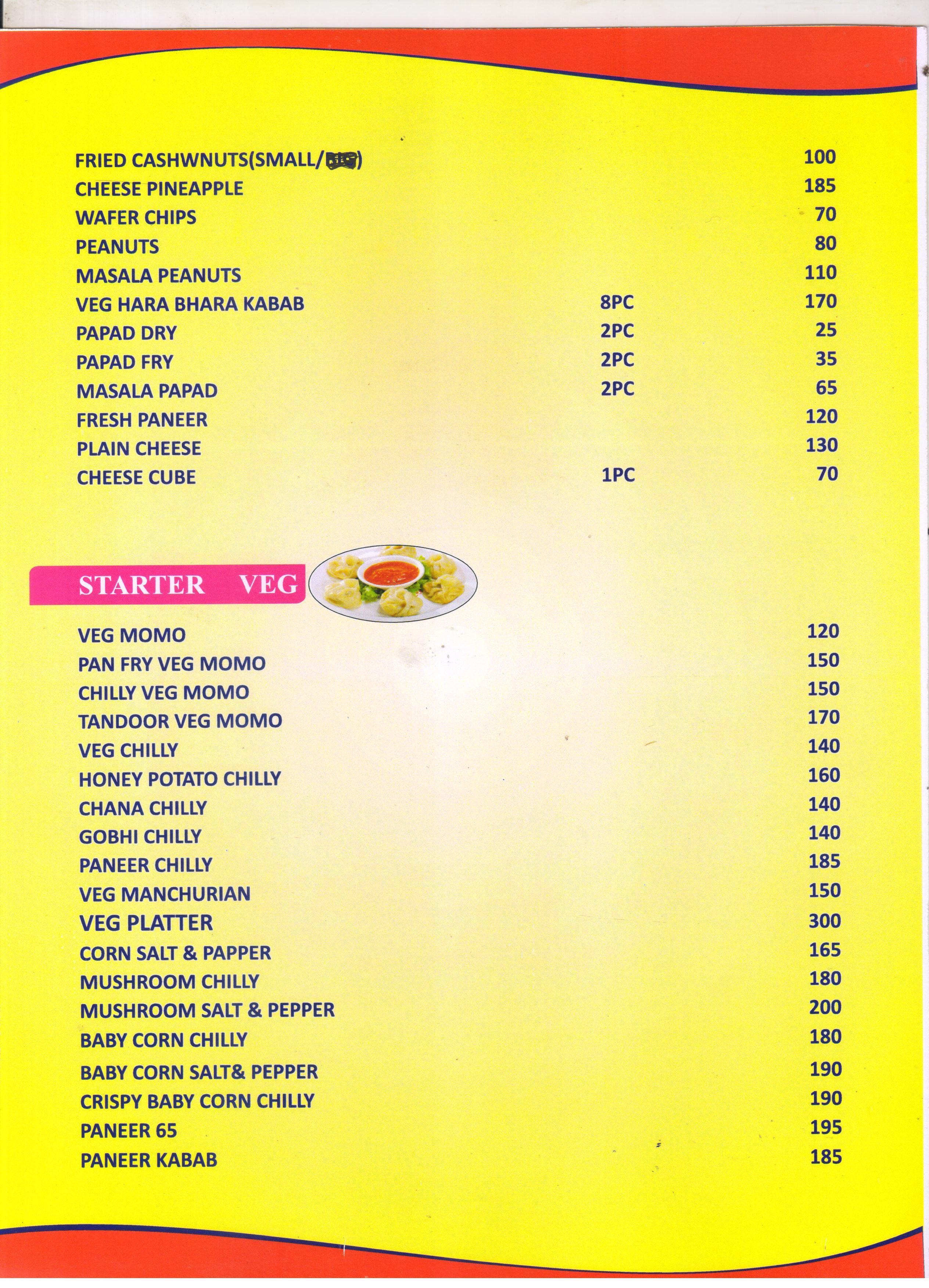 Natraj Bar & Restaurant menu