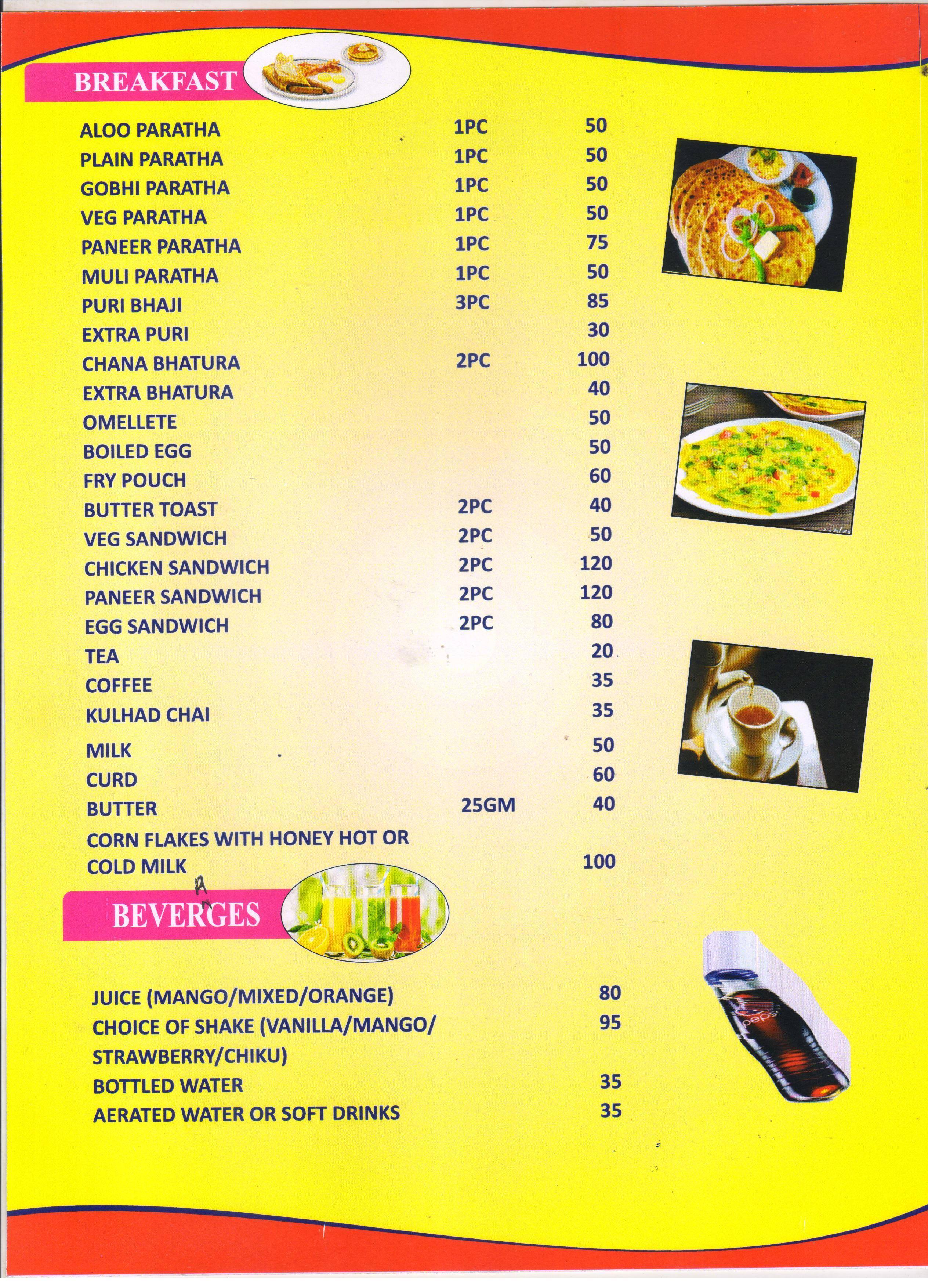 Natraj Bar & Restaurant menu