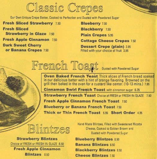 Menu at Alexanders Restaurant & Pancake House, Stickney
