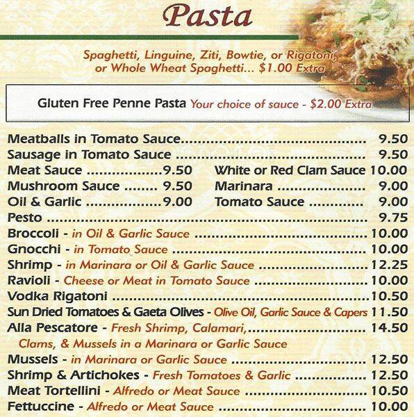 Carta de Vince’s Pizza & Restaurant, Yardley