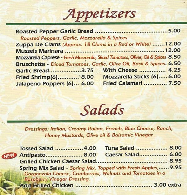 Vince's Pizza Menu, Menu for Vince's Pizza, Yardley, Bucks County ...