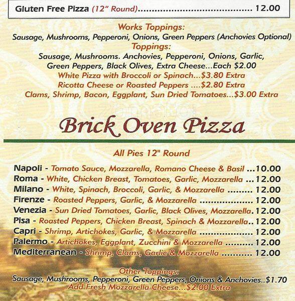 Carta de Vince’s Pizza & Restaurant, Yardley