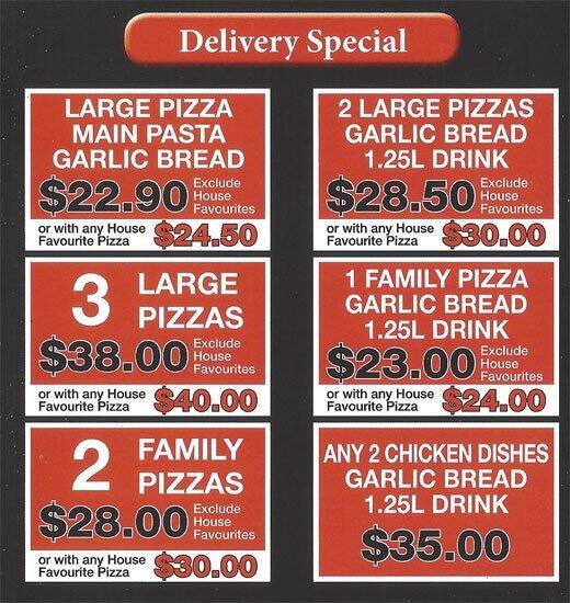 Menu at Palace Dial A Pizza fast food, Craigieburn