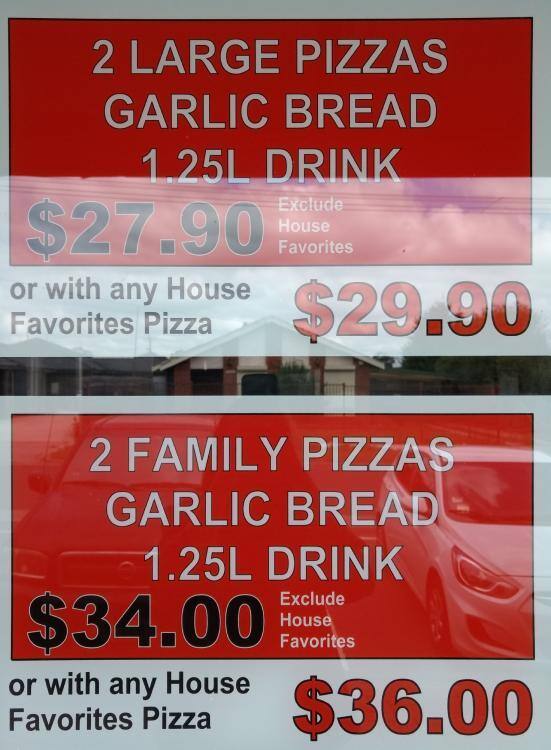 Menu at Palace Dial A Pizza fast food, Craigieburn