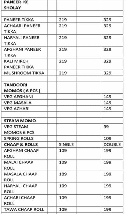 CNG Chaap Naan Gravy Restaurant menu
