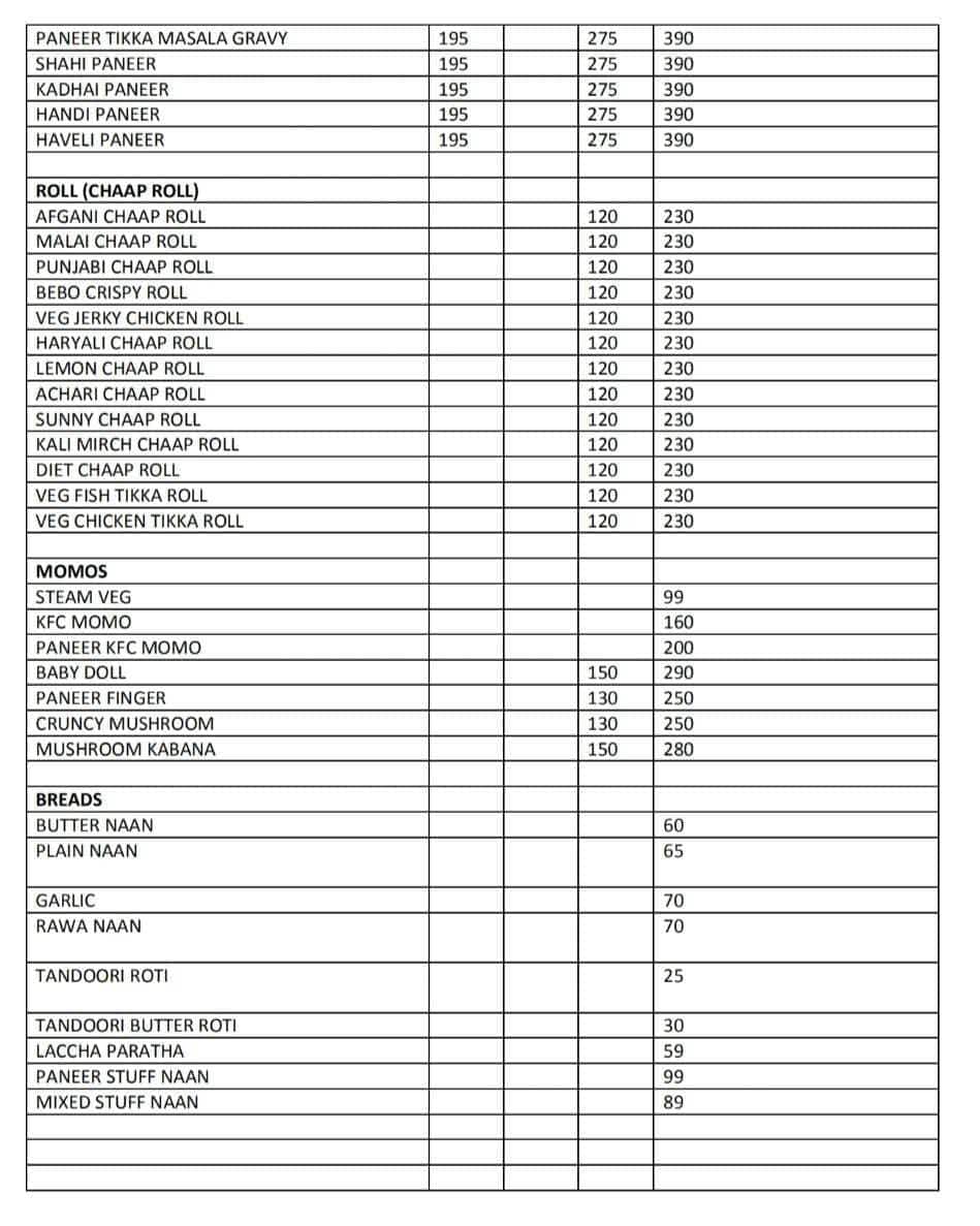 CNG Chaap Naan Gravy Restaurant menu