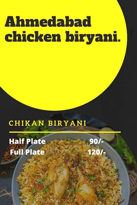 Menu at Ahmedabad Chicken Biryani, Ahmedabad