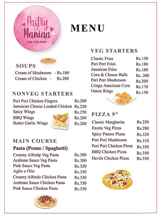 Pastry Maniaa menu