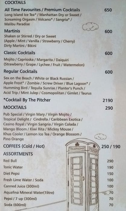 10 Downing Street menu