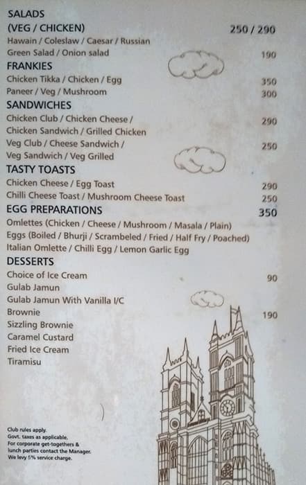 10 Downing Street menu