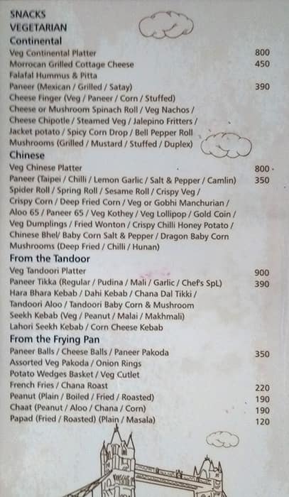 10 Downing Street menu