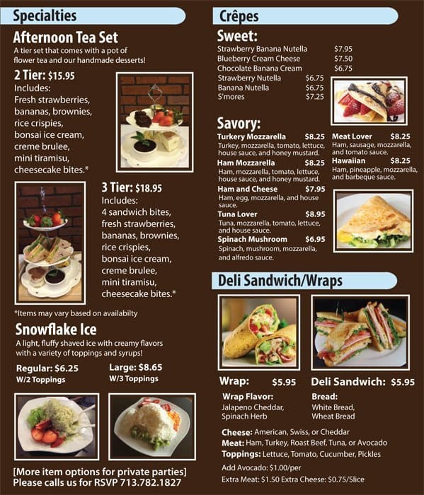 Snowflake Cafe & Bakery Menu - Urbanspoon/Zomato