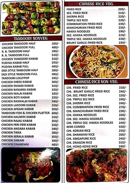 Menu of Kinara, Ghodbunder Road, Thane