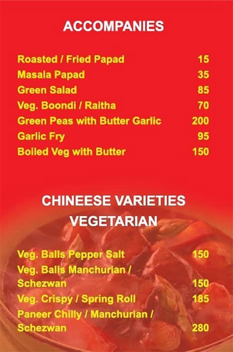 Utsav menu