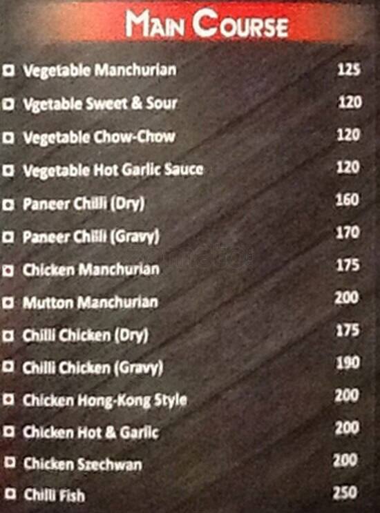 Oye Shaavaa menu