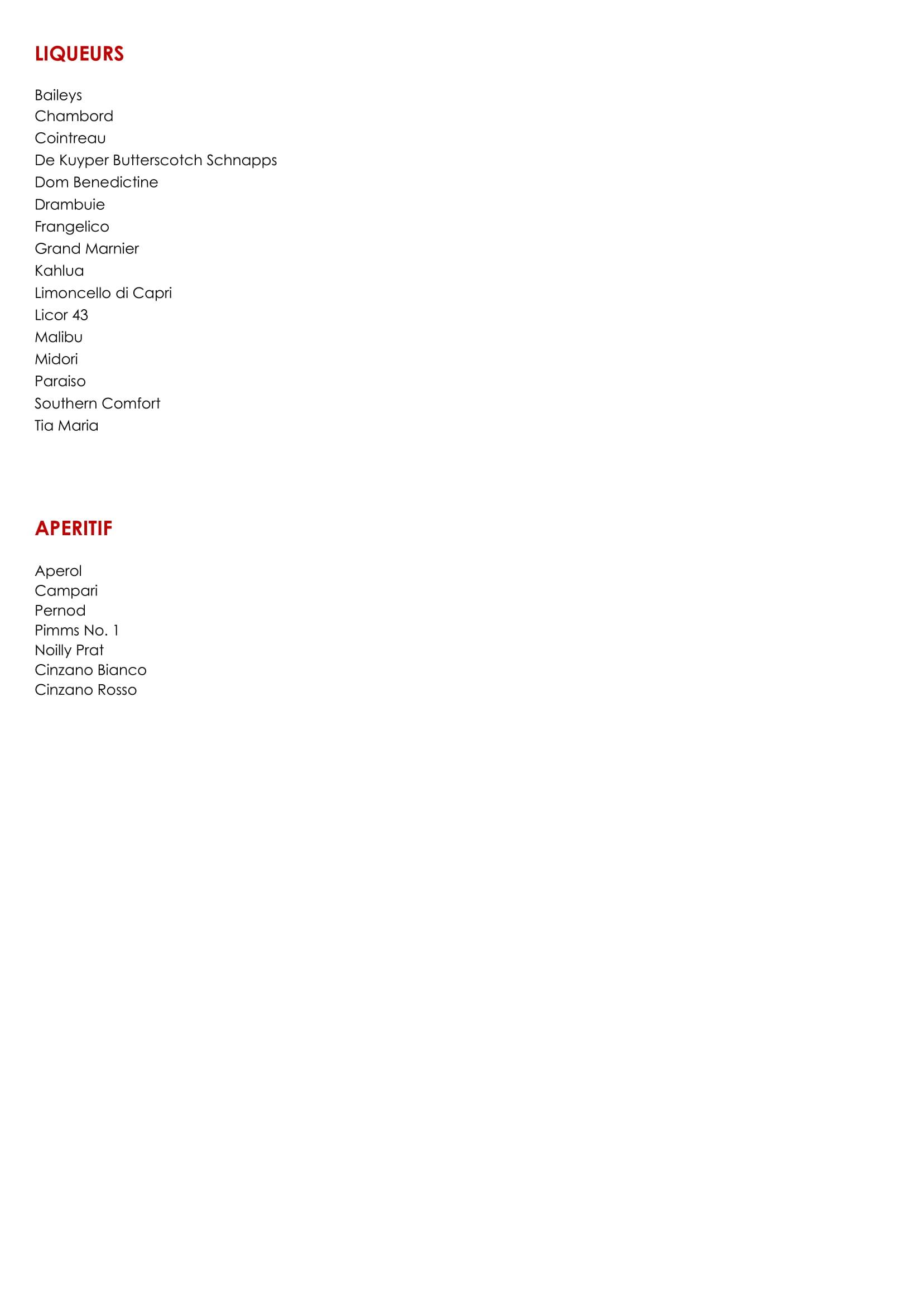 Menu at Jellyfish restaurant, Brisbane City