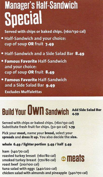 Menu at Jason's Deli restaurant, Houston, Farm to Market 1960 Rd W