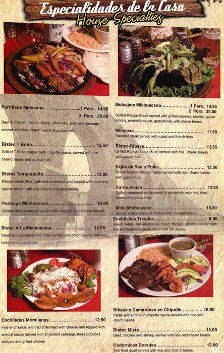 Morelia menu