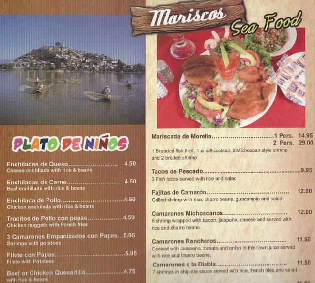 Morelia menu
