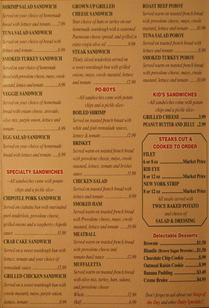 Menu at fairfield market cafe shreveport
