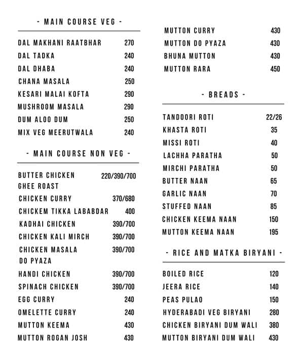 Kitchen Stories menu